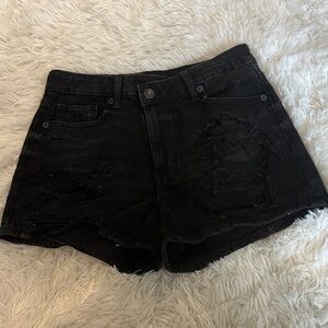American Eagle Washed Black Denim Shorts